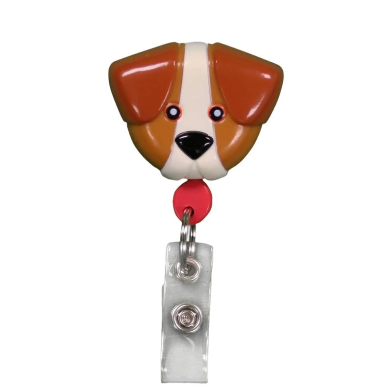 Pedia Pals Pack of 2 Brown Dog Stethoscope Tags for Nurses â€“ Durable & Latex-Free, Writable Surface, Fun Animal Design Stethoscope Charms to Reduce Child Anxiety, Universal Fit for All Stethoscopes - Image 1